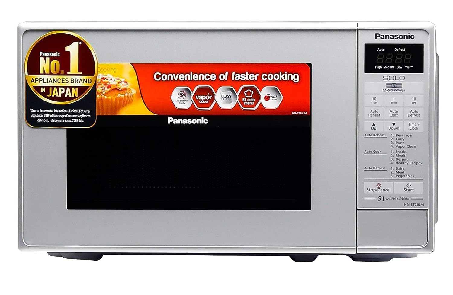 Panasonic 20 L Solo Microwave Oven (NN-ST26JMFDG, Silver, Stainless steel cavity with 51 Auto cook Menus) (B08CL8XF75) Amazon Price History, Amazon Price Tracker