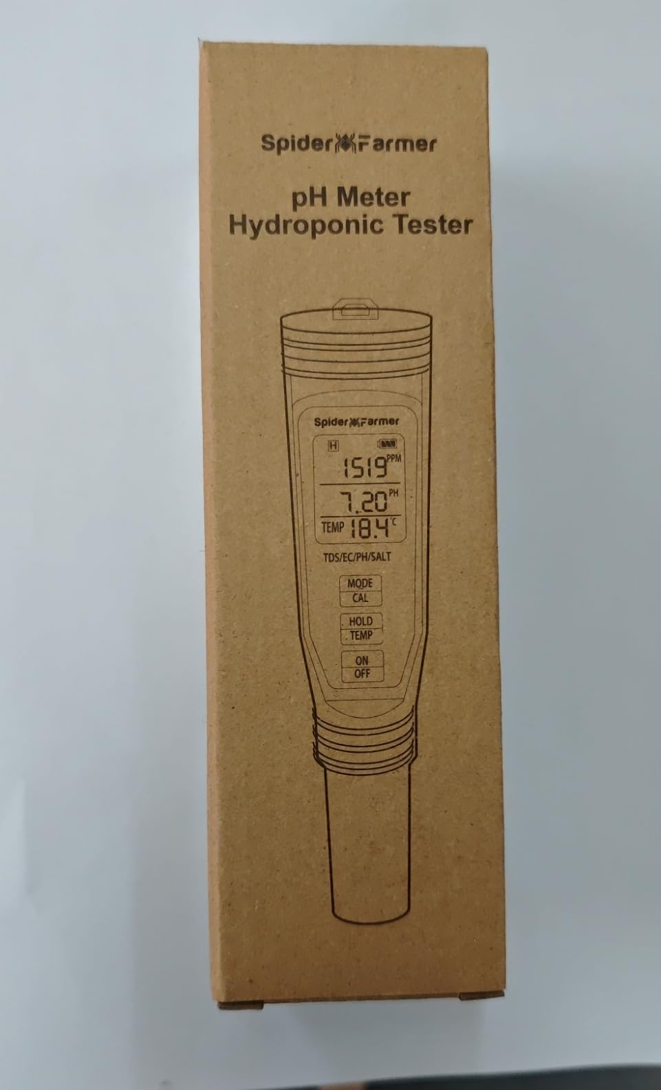 Spider Farmer 5-in-1 pH-Messgerät-Set für Wasser, TDS-EC-Temperatur-Salzgehalt-Tester mit ATC, Wiederaufladbar, für Pflanzen Hydrokulturen Grow Schwimmbäder Fischbecken und Aquarium (IP67 Wasserdicht)