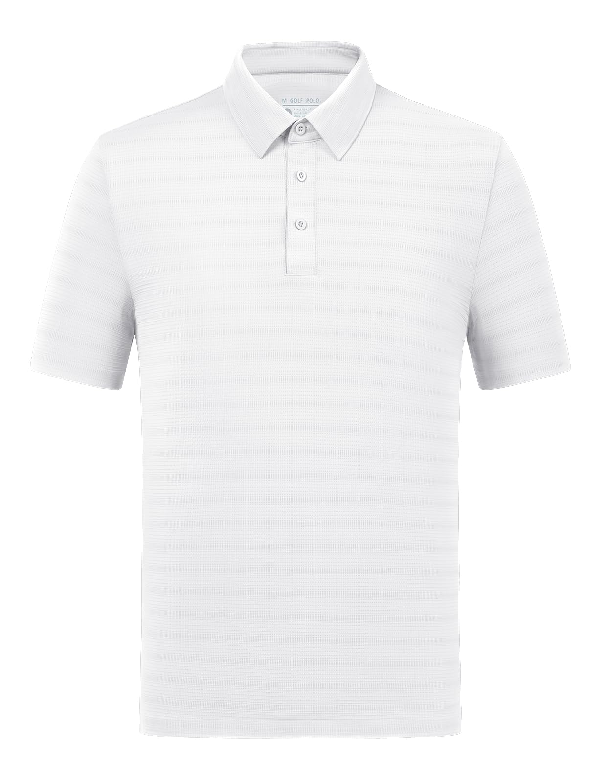 fit space Men’s Performance Golf Polo, Cooling Tennis Shirts, Seamless Vent Stretch, UPF 50+ Quick-Dry Short Sleeve Shirt with IceSilk Tech, White Medium