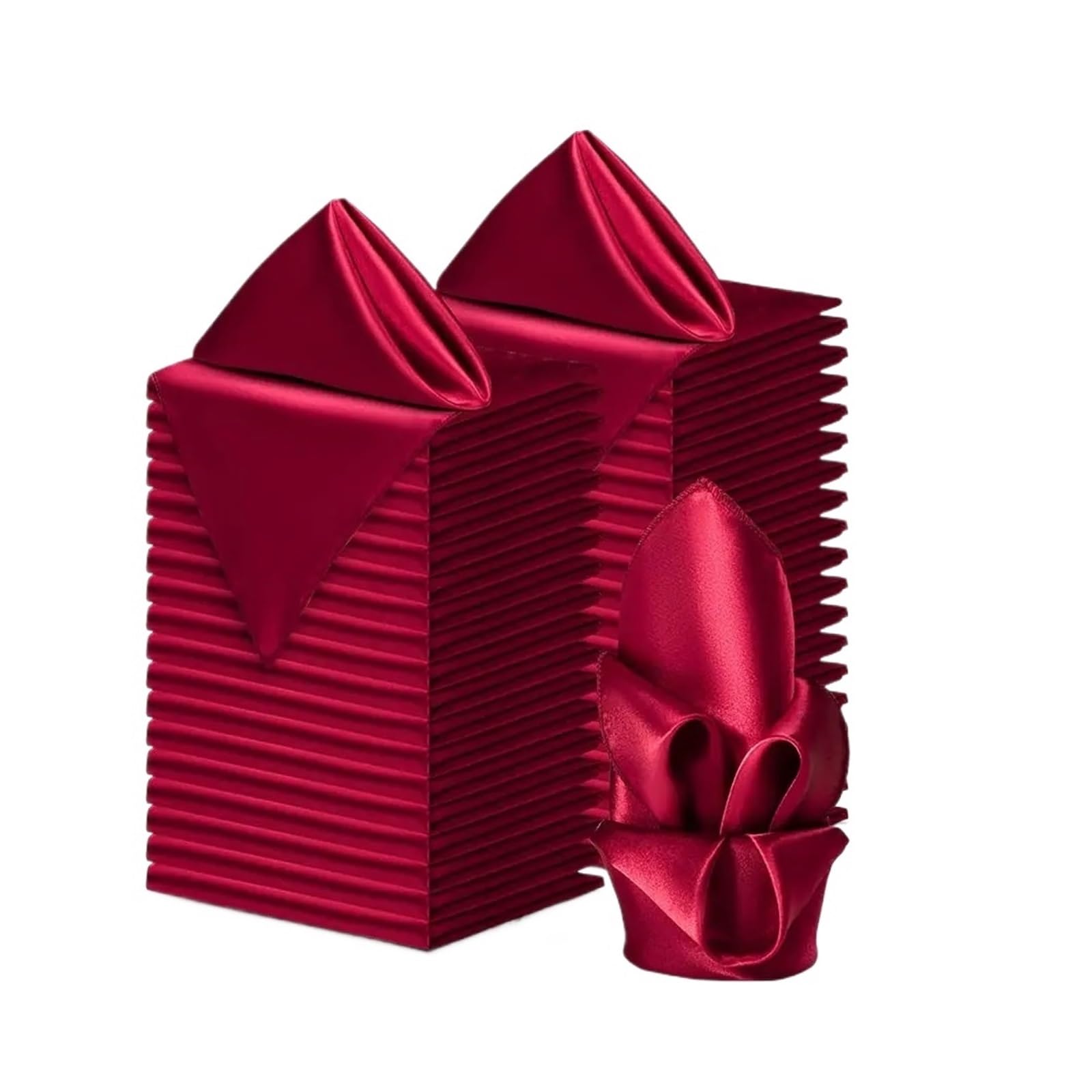 Cloth Dinner Table Napkins, Satin Dinner Napkins for Wedding Multicolor 12 Pieces 30x30 cm(Color 20)