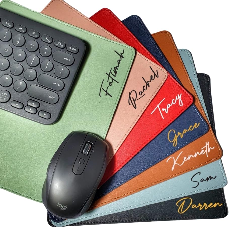 Custom Mouse Pad Personalized Mousepad Premium PU Leather Customize Desk Mat with Name Table Mat Laptop Desk Mat Personalized Your Gaming Mousepad (