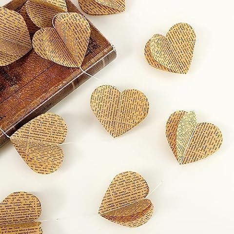 4 Pack Vintage Heart Paper Garland Cover