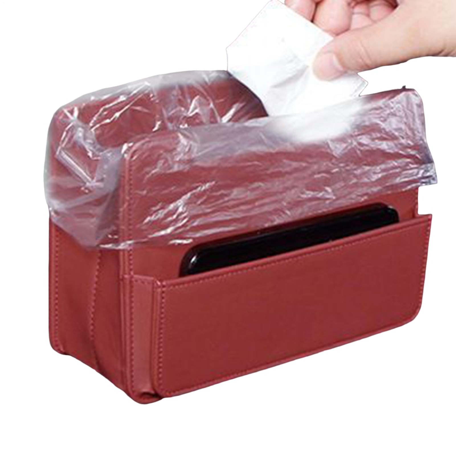 Sac de rangement de siège de voiture pliable en cuir pour stopper le désordre des smartphones