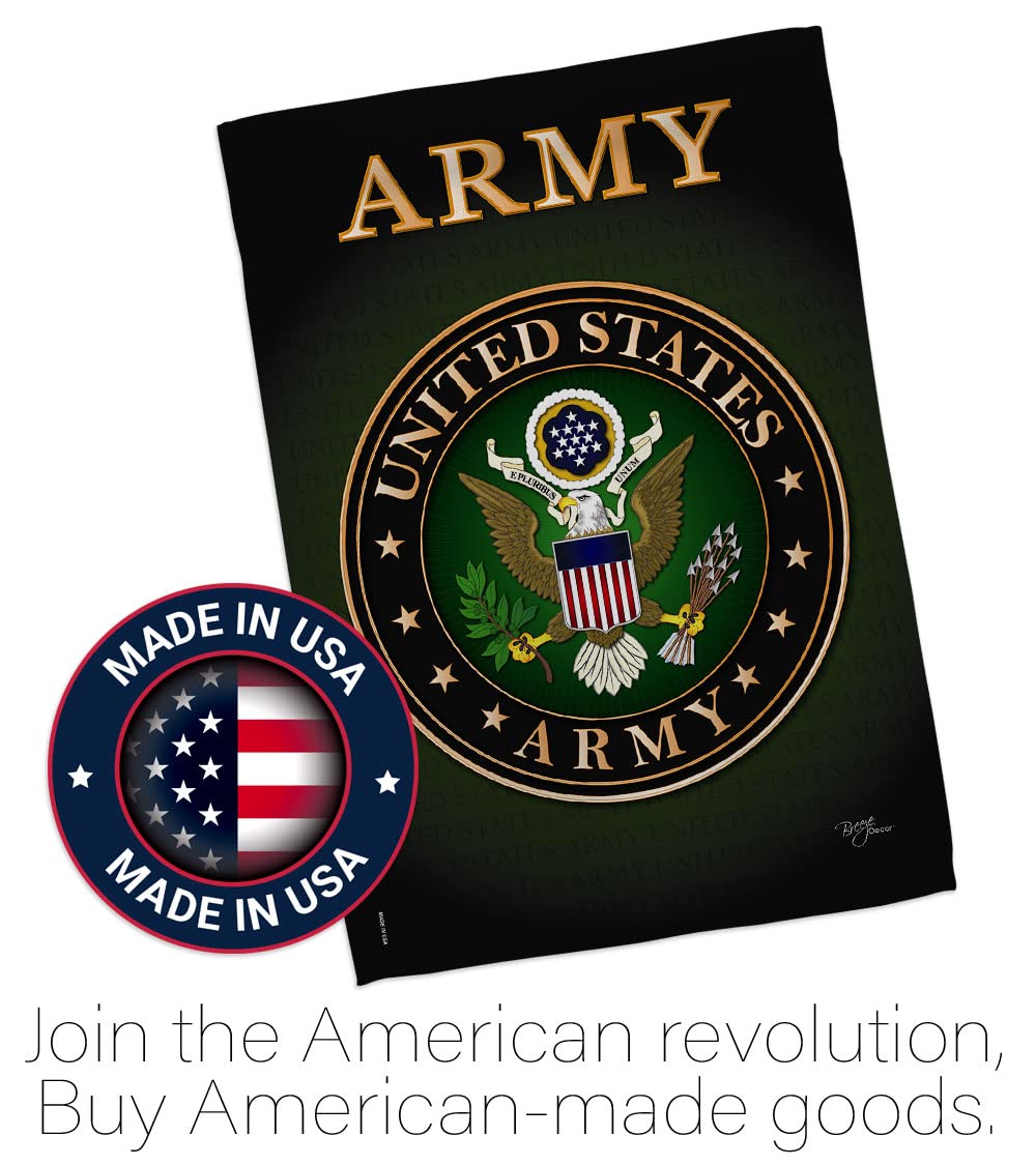 Breeze Decor Army Garden House Flag Kit Kit Forces Armed Forces Rangers United States American Military Veteran Emerytura Oficjalna dekoracja baner mały prezent na podwórko dwustronny, 1 x 1 x, Made in USA