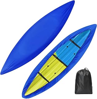 Kayak Cover for Oru Inlet Sport Fishing Bundle, Water-Resistant Outdoor Storage Secure Buckle Strap Design, Full Coverage Sit-On-Top Fishing Kayak Cover,Blue