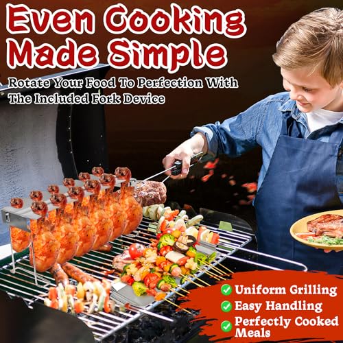 xinrongda Hähnchenschenkel Halter Grill Zubehör für Backofen & Grill, Hähnchenkeulenhalter mit Auffangschale, Hähnchen Grill Ständer & BBQ Rack, Grillzubehör Männer Geschenk