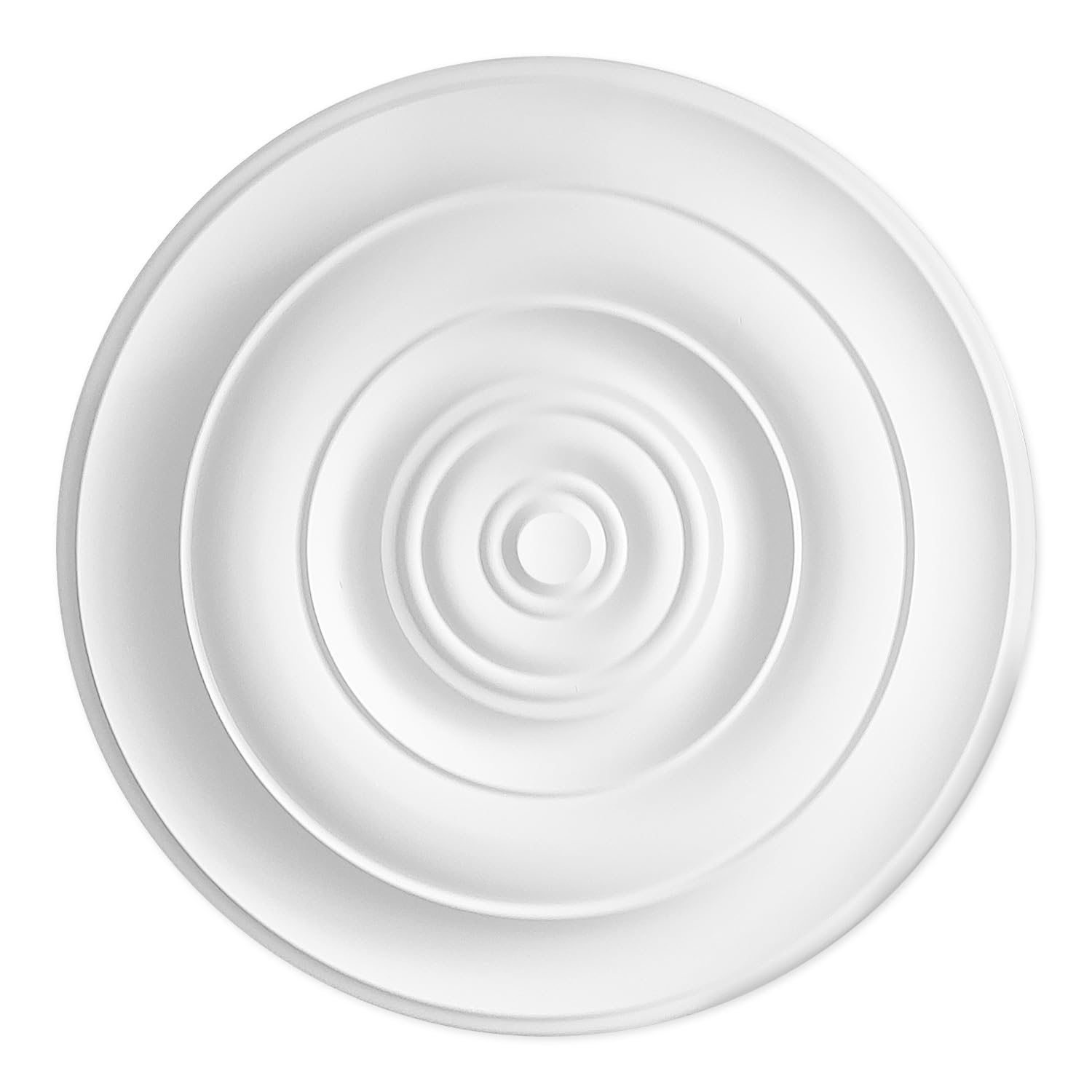 Living Heat White Cunicolo - Modern Concentric Ceiling Rose - Lightweight Polyurethane 46Cm X 3.8Cm