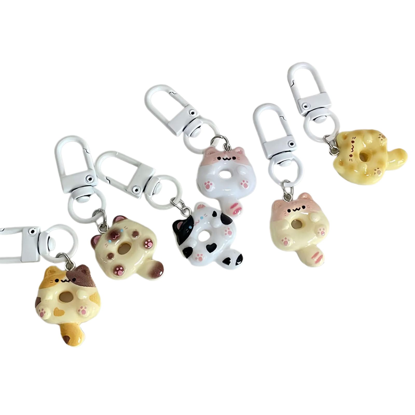 CHIZISX Pack of 6 Unique Phone Jewelry Cats Bag Accessories Fashionable Key Charm Resin Texture Suitable for Artistic