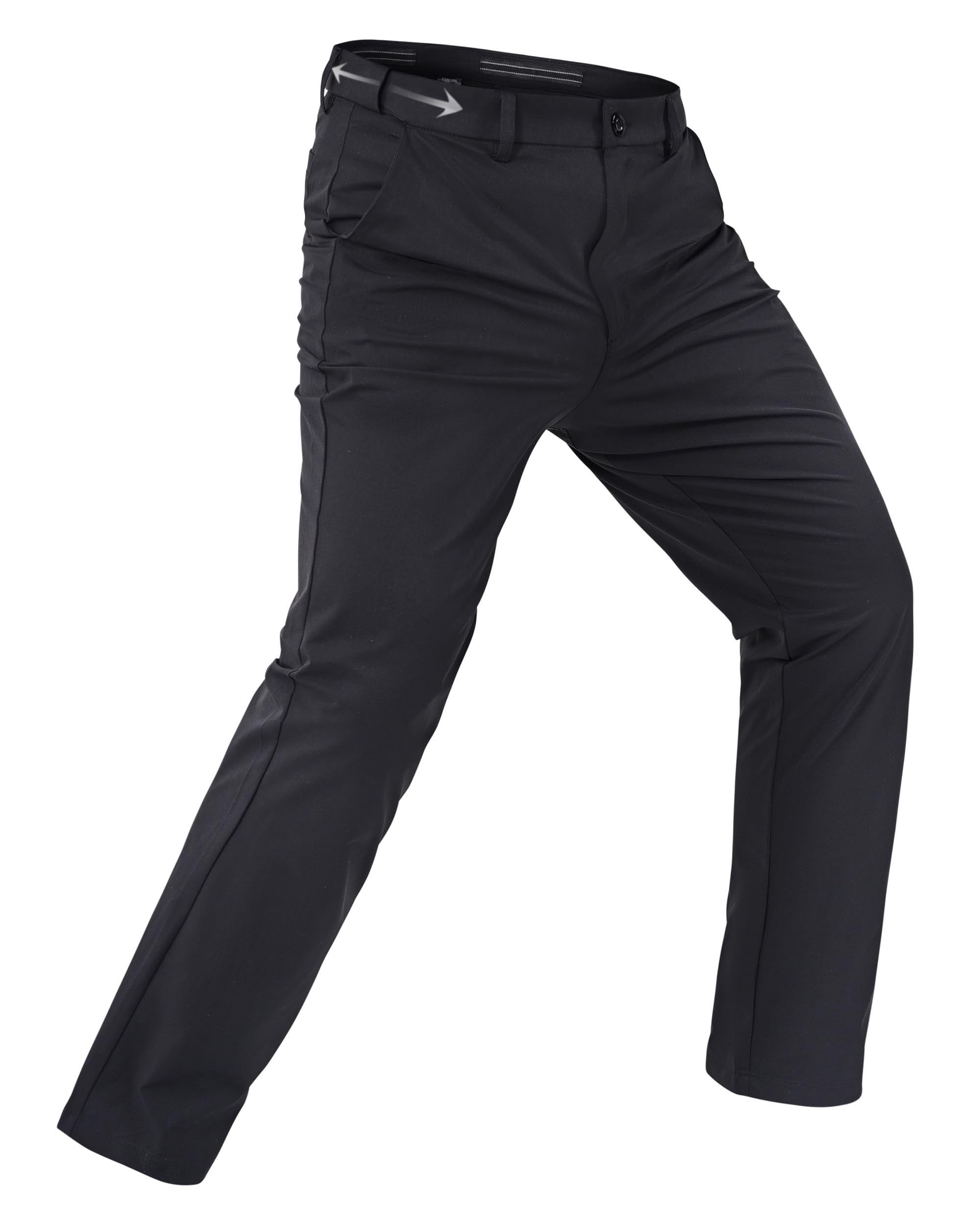 Rapoo Mens Stretch Golf Pants Elastic Waist Slim Fit Slacks Lightweight Quik Dry Trousers Casual Dress Work Pants