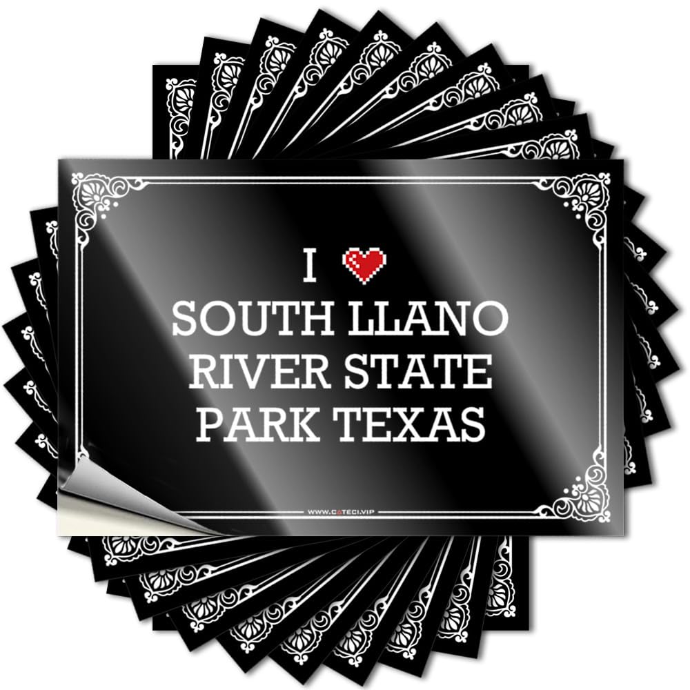 Cool Bumper - Optical Illusion Humor Helmet I Love South Llano River State Park Texas(12X18CM)