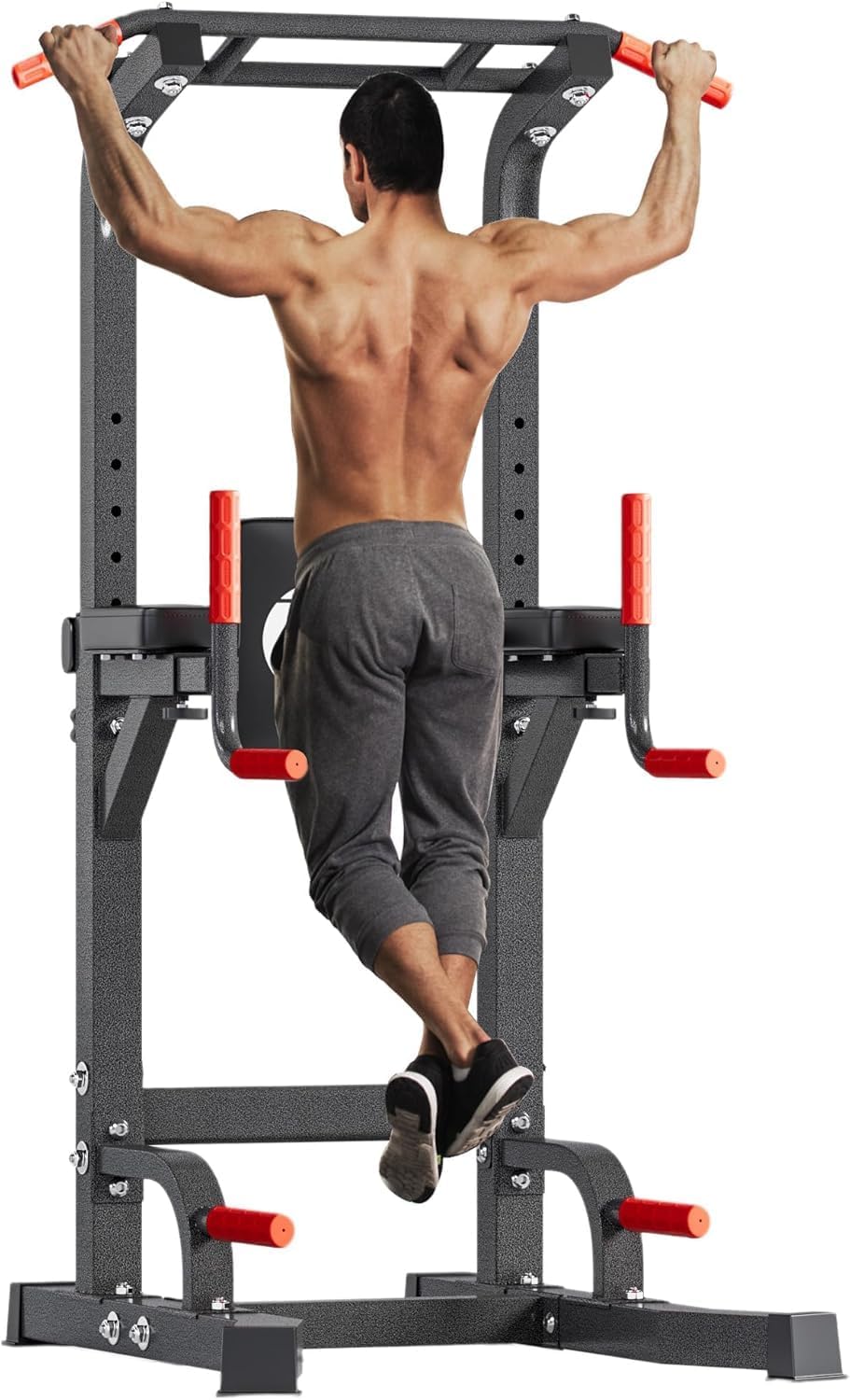 soges Power Tower Pull Up Bar Dip Station, All in One Free Standing Pull Up Bar for Home Gym with 7-Level Height Adjustable, Multi-Function Power Racks Strength Training Equipment, 330 lbs Capacity