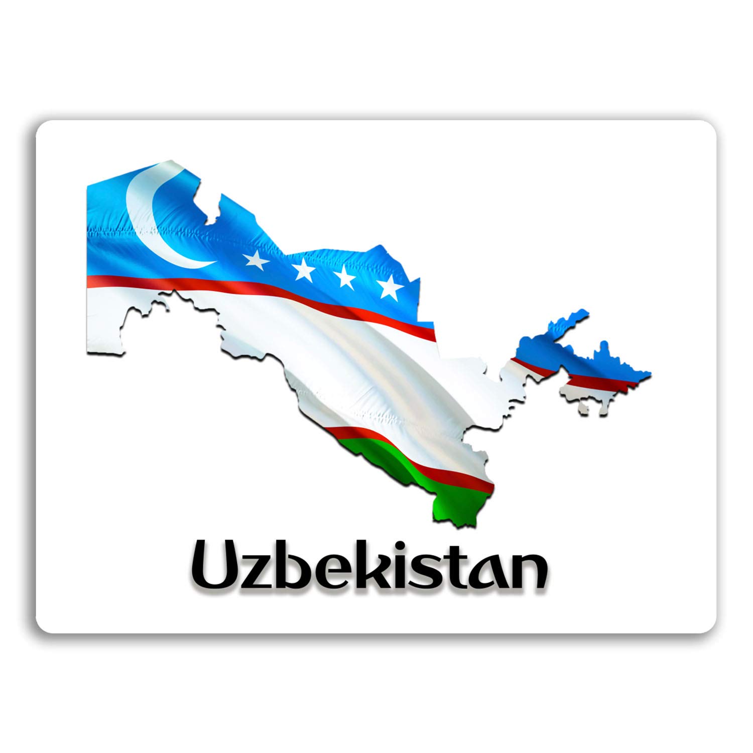 Destinationvinyl Multi 2 X 10Cm Uzbekistan Map Vinyl Stickers - Flag Travel Sticker Luggage #17637 (10Cm Wide)