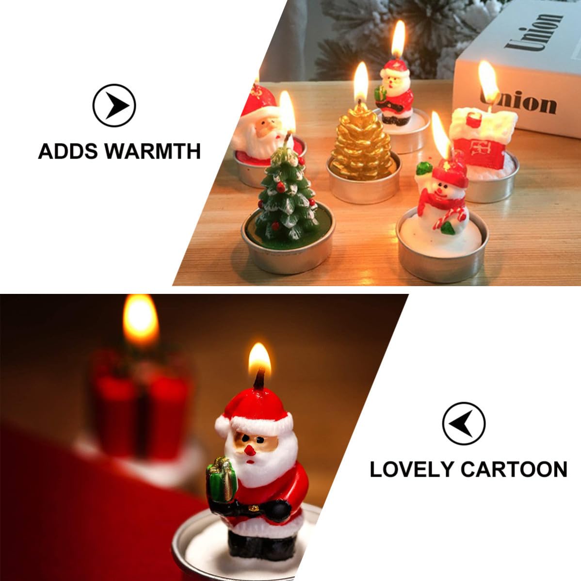 BESPORTBLE 30 Piezas Velas Navideñas Pintadas Decorativas para Navidad,