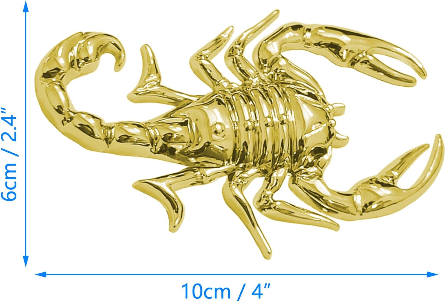 2PCS Car 3D Scorpion Metal Sticker Waterproof Anti-Rust Car Motorcycle Body Decorative Decor Badge Emblem (Gold) image 2