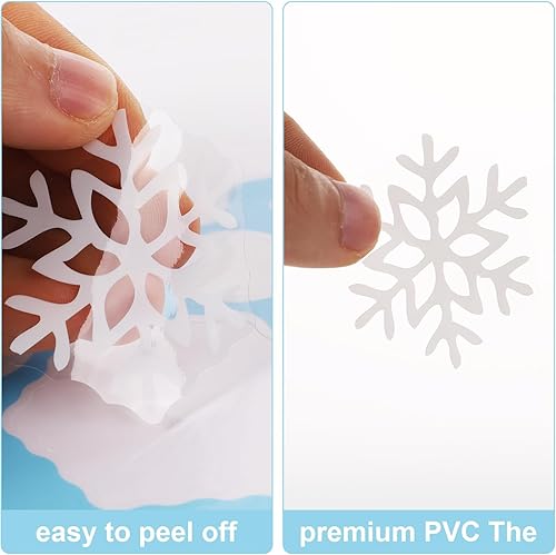 Miniatura 4 de 9 hojas de calcomanías de ventana de Navidad, calcomanías de doble cara, calcomanías blancas para árbol de Navidad, calcomanías de bricolaje para