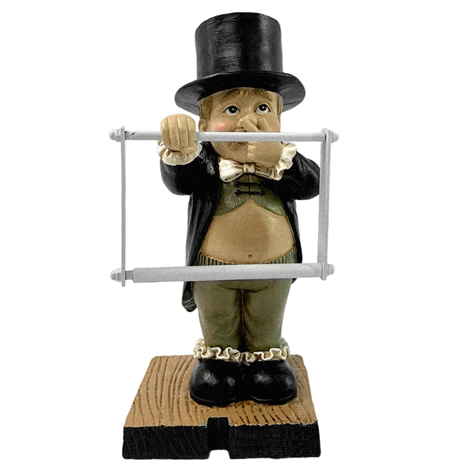 Porte-papier toilette unique, figurines de résine de bouton de toilette 6x3 garçon tenant la statue du majordome de nez avec plateau sculptures modernes décoration intérieure pour table de table