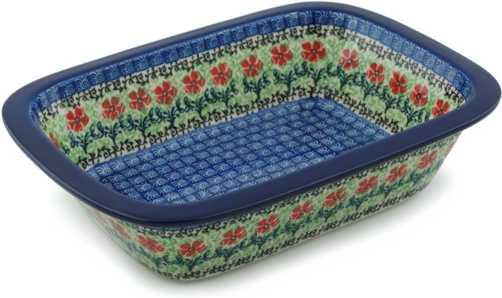 Polmedia Polish Pottery Baker - Rectangular with Grip Lip - Maraschino