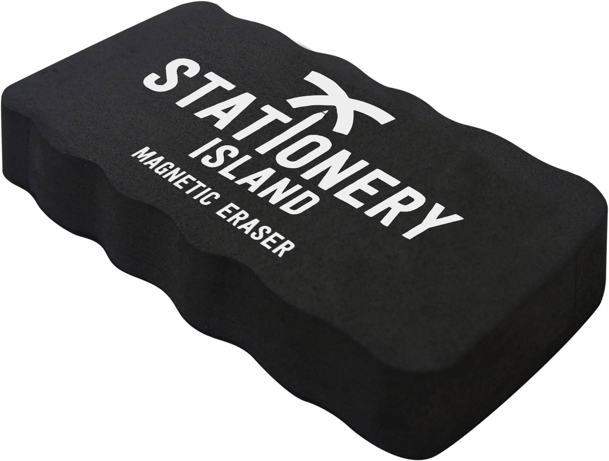 Stationery Island Magnetic Eraser Black Pack - Dry Eraser, Black Magnetic Whiteboard Eraser - for Cleaning Whiteboards, Blackboards, Chalk, Glass and Magnetic Boards