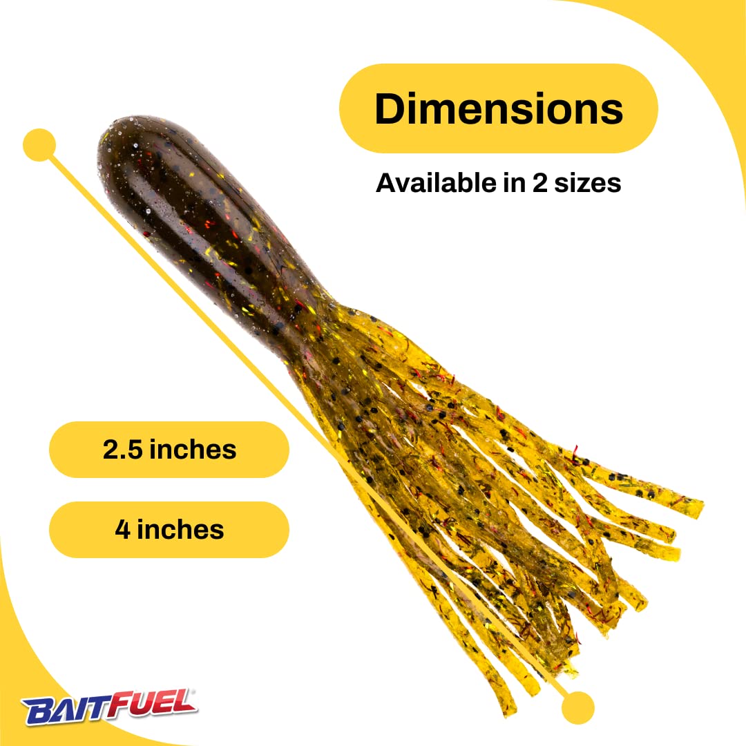 BAITFUEL Tubes Infused with Supercharged X55 Formula Gel: Fish Scent Technology with Powerful Attractants | 4-Inch, Ten Point (PN: X73566)