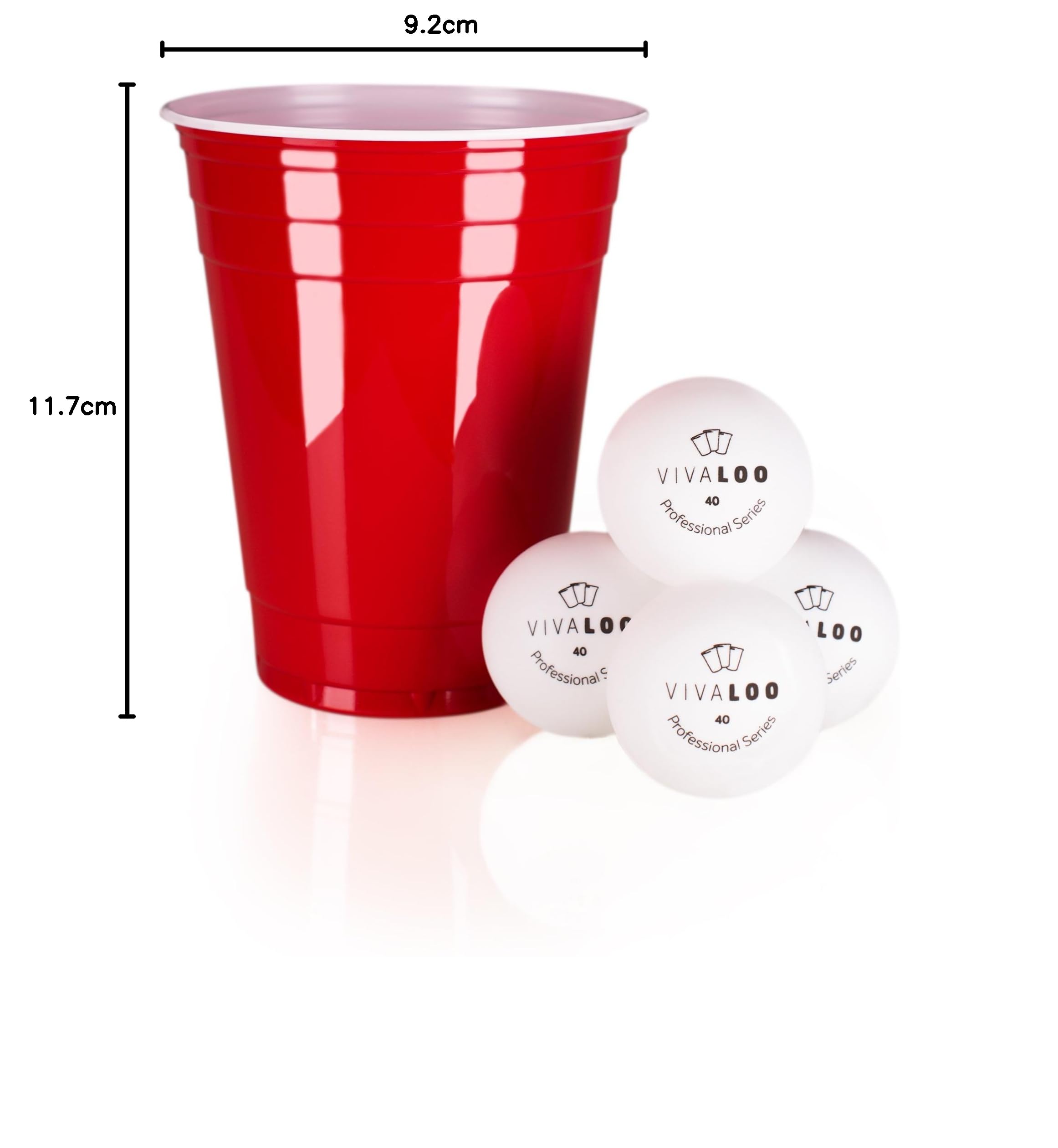 Partybecher 250 Stück + 24 Bälle - 473 cm Plastikbecher wiederverwendbar - Original American Red Cups - Partybecher Hartplastik Becher - Party Becher - Party Becher Plastik - Getränkebecher