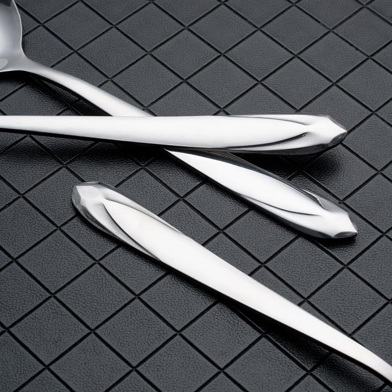 Zestaw sztućców ze srebra, widelec do steków, łyżeczka do deserów hotelowych, widelec do lodu, łyżka ze stali nierdzewnej, widelec.Silver-1Set