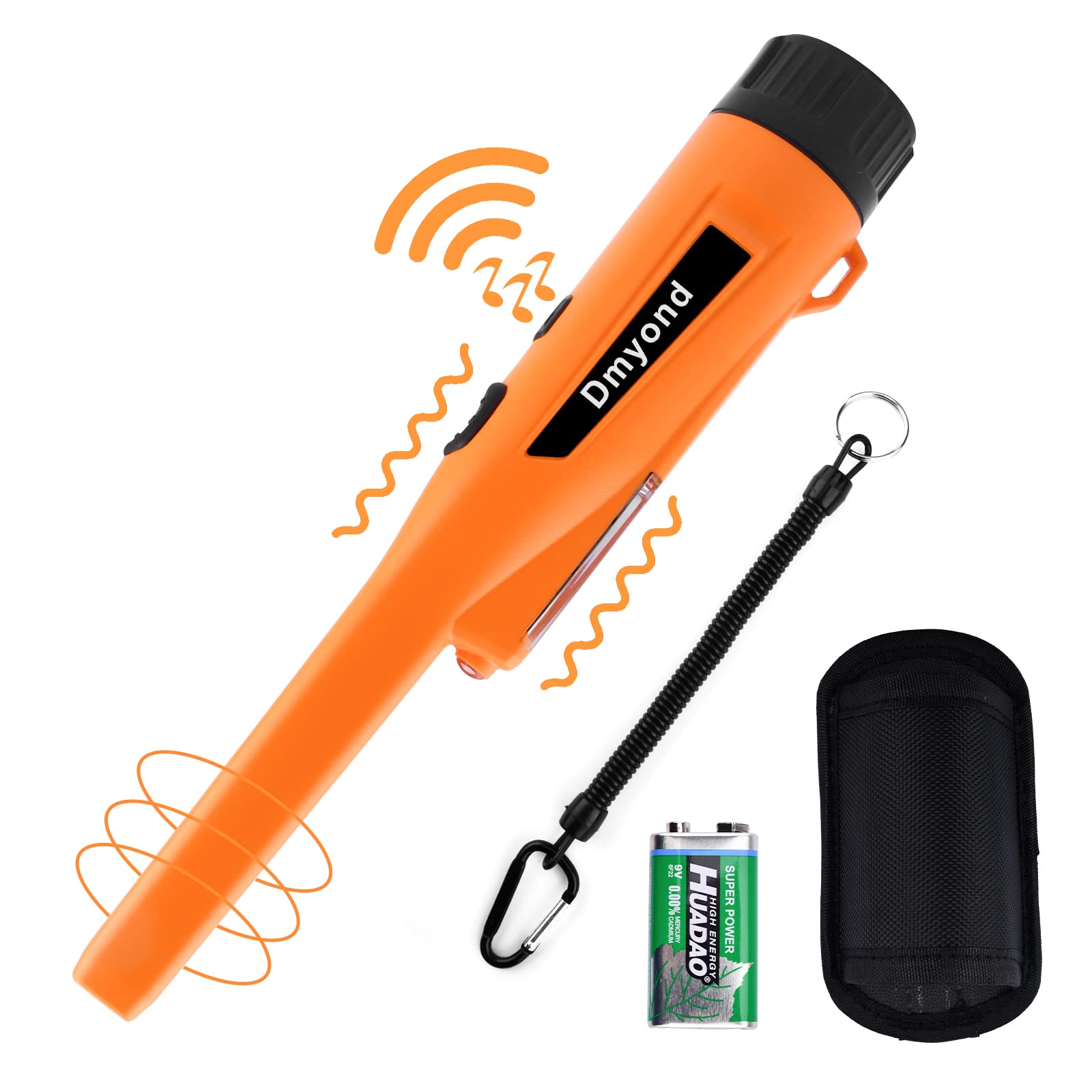 Metal Detector Pinpointer, IP66 Waterproof Handheld Pin Pointer Wand,3 Modes 360°Search Treasure Pinpointing Finder Probe with Battery and LED, Metal Detecting Accessories for Adults, Kids