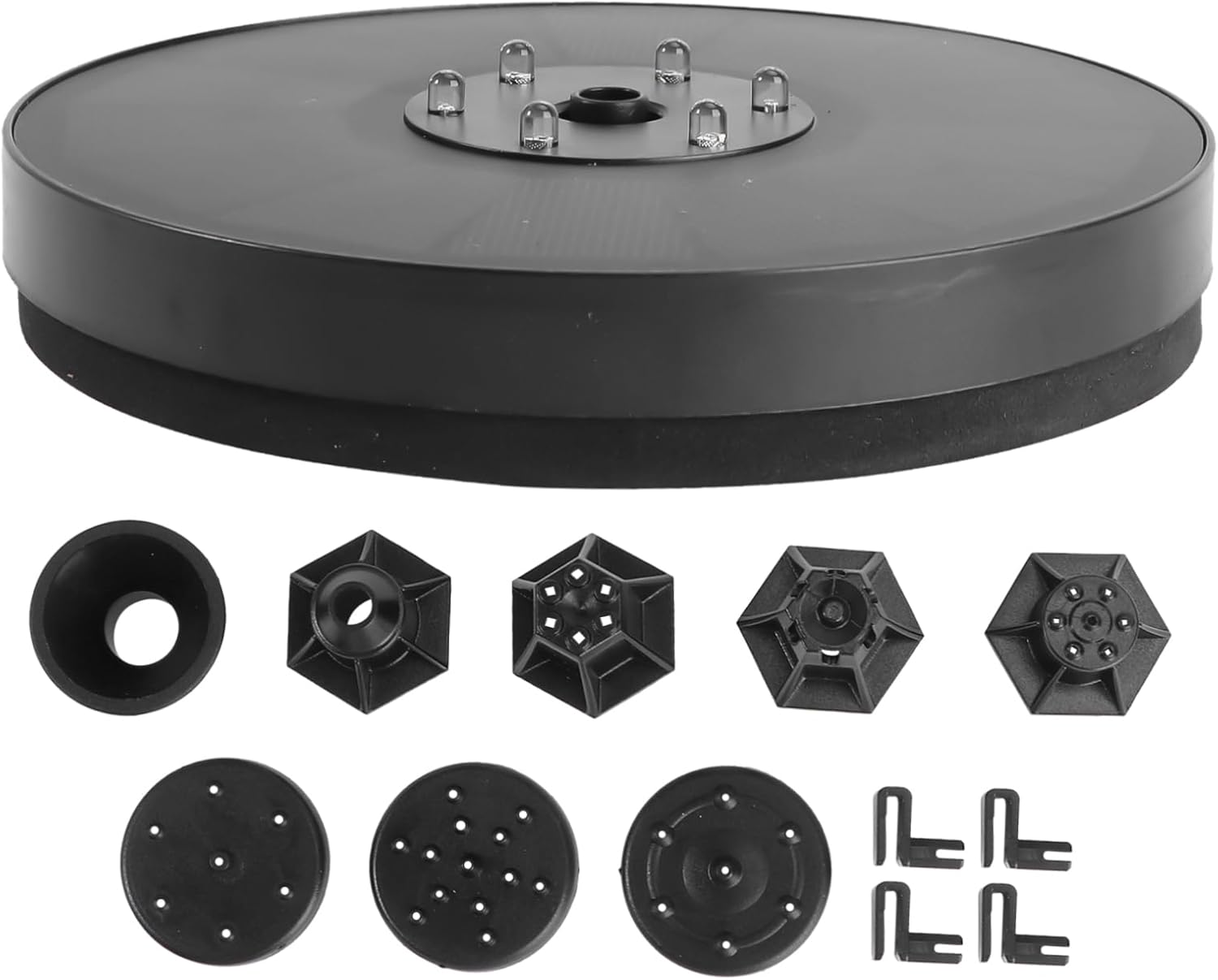 1set Water Pump Floating Garden Pool Fountain with Led Light Solar Powered for Bird Baths Fish Tanks and Outdoor Decoration Black