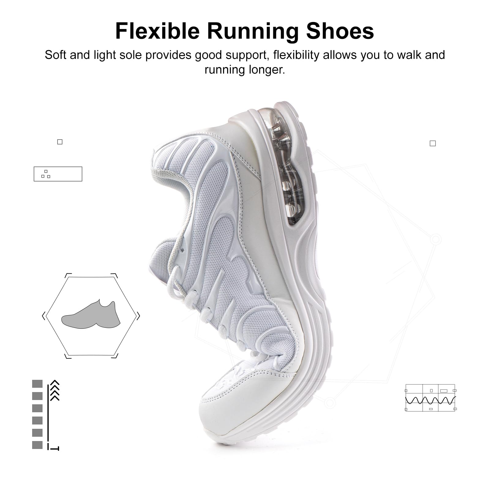NEOKER Scarpe Running Uomo Donna Scarpe da Corsa Sneakers Scarpe Ginnastica Scarpe Trail Running Scarpe Sportive Platform Outdoor Nero Blu 36-48 EU