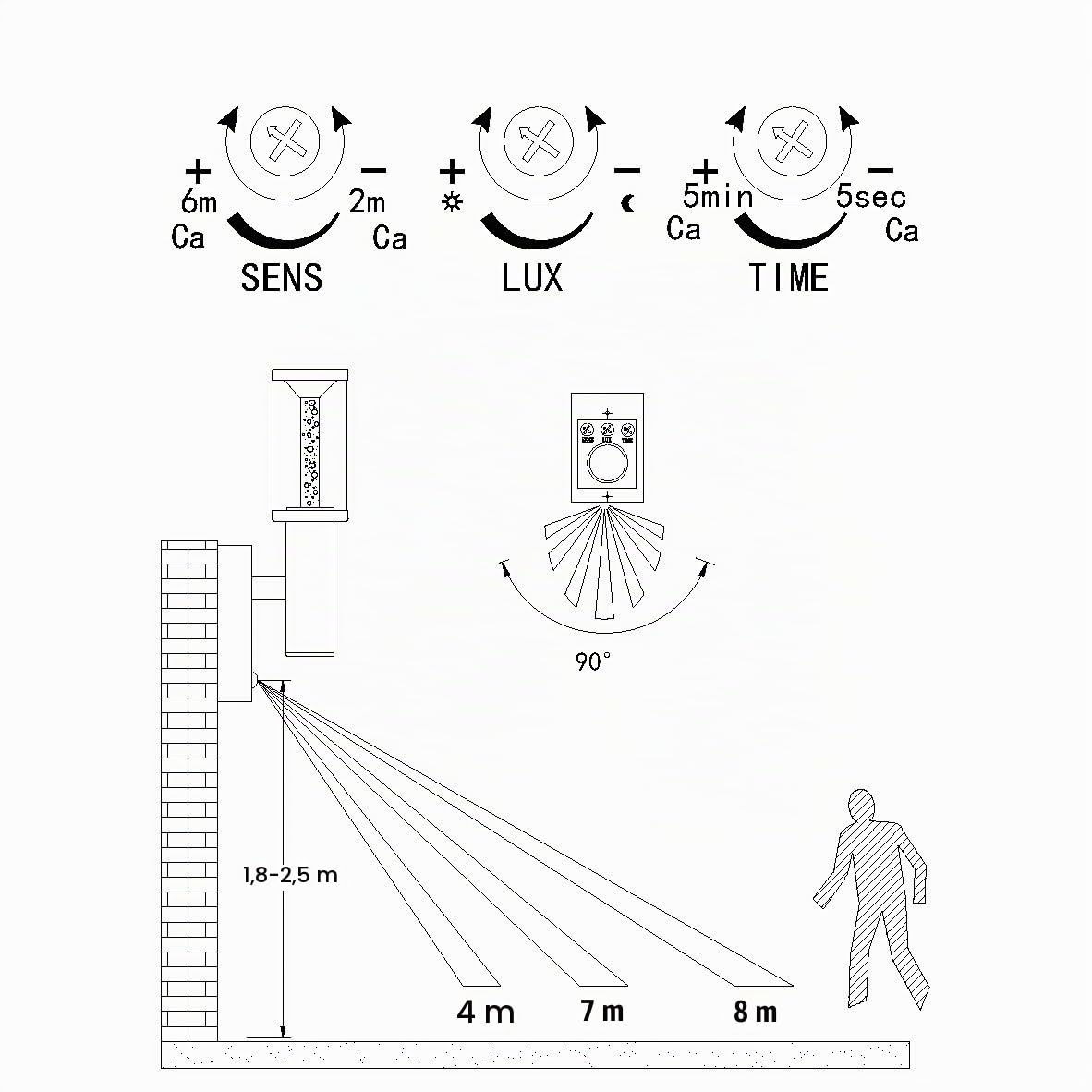 EGLO LED Außen-Wandlampe Trono Stick 2 flammige | Außenleuchte inkl. Bewegungsmelder, Sensor-Wandleuchte aus Edelstahl, Glas und Kunststoff, Silber, GU10 Fassung, IP44