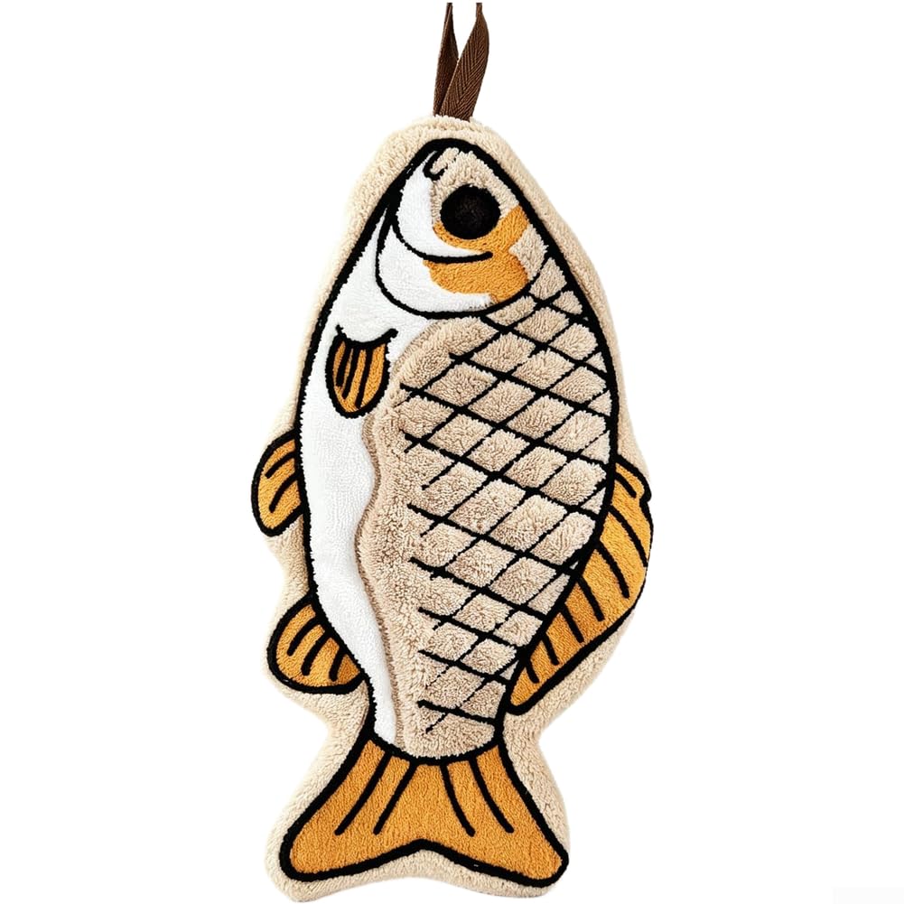 Outdoor Fishing Towel 30x17cm with Hanging Loop(Crucian Carp)