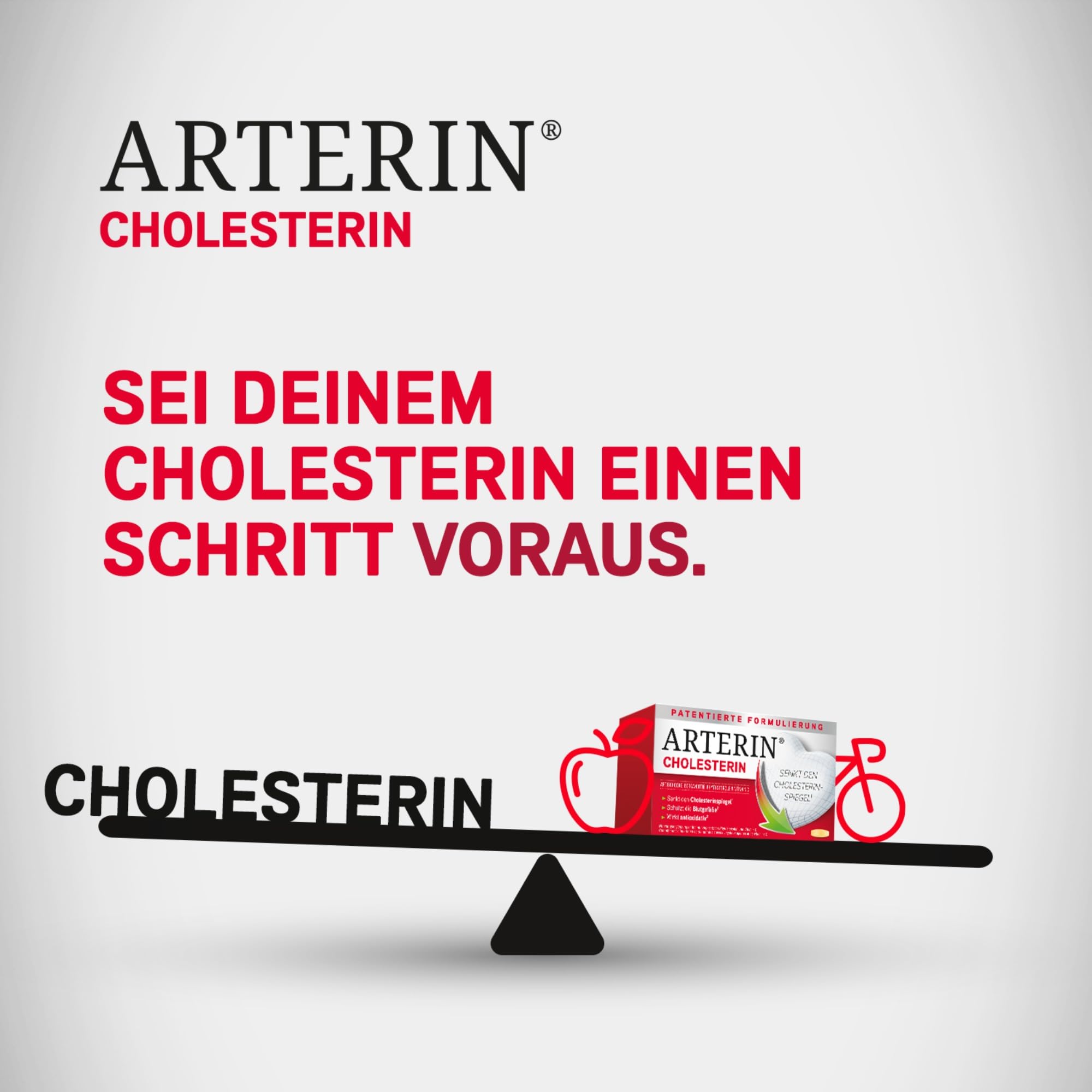 ARTERIN Cholesterin - senkt den Cholesterinspiegel(1) - 90 Tabletten | Veganes Nahrungsergänzungsmittel mit Phytosterolen & Vitamin C, antioxidativer(2) Cholesterinsenker, patentierte Formulierung