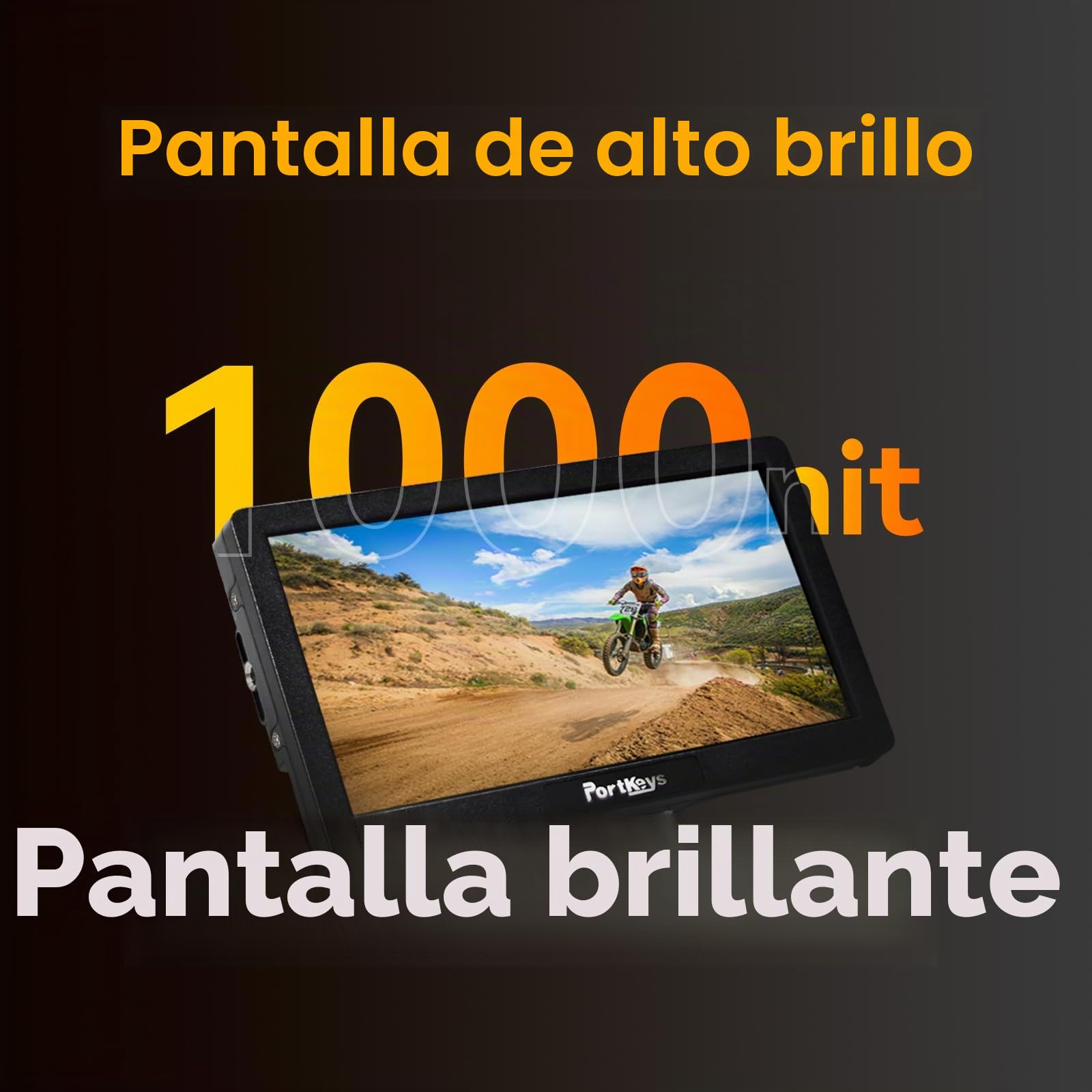 Portkeys HD7H Monitor de Campo para Cámara 7" 1000nits Entrada HDMI 4K Pantalla Mate Antirreflejo con Parasol para Cámaras DSLR