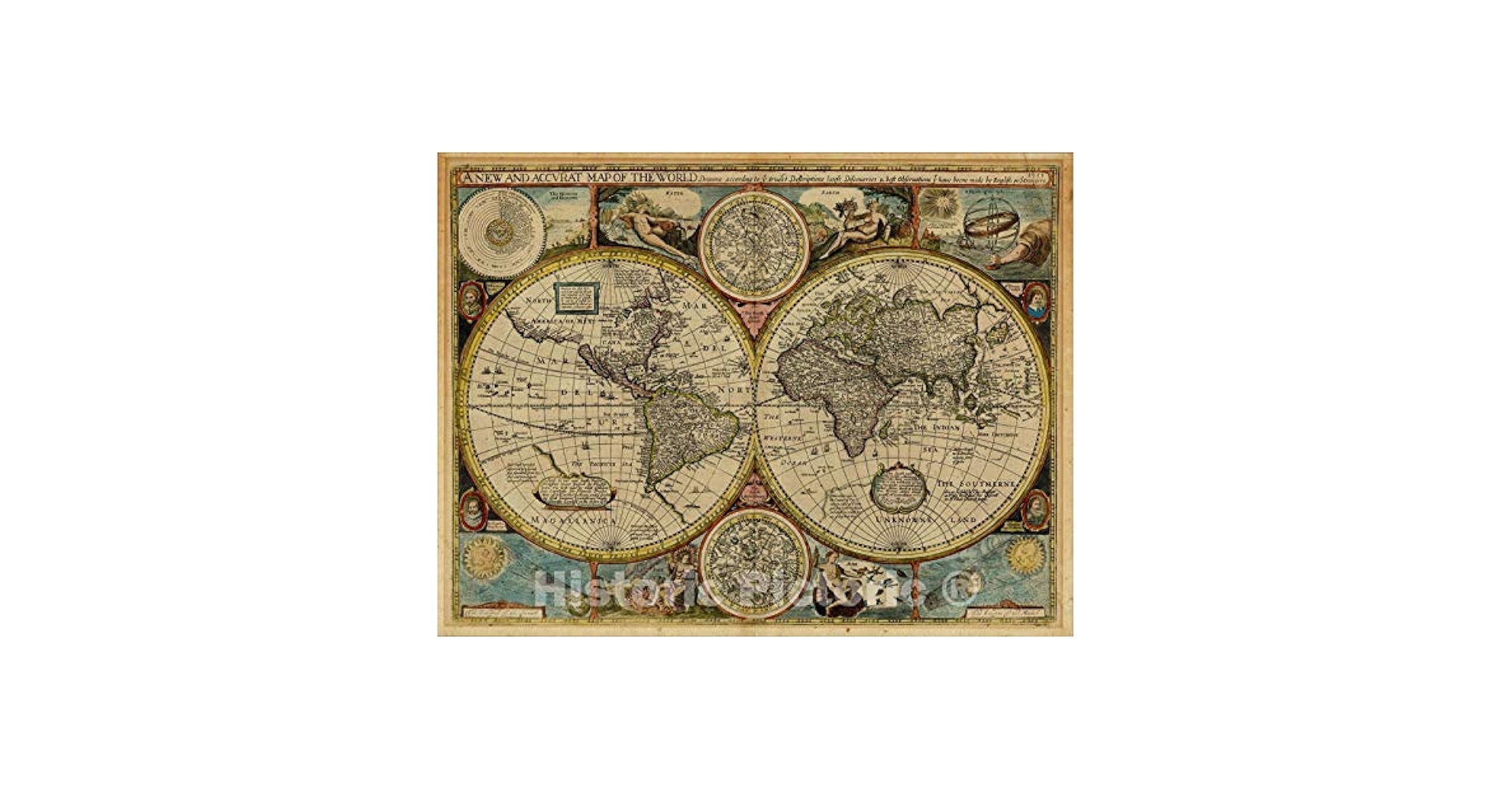 大型作品　西洋古地図　1676年 J. Speed「Lyncolne」 Antique Map of France by John Speed 1676 : nwcartographic