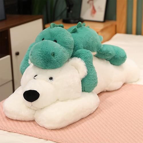 Miniatura 6 de ARELUX Animal de peluche suave de oso polar almohada de oso de peluche de 19.6 pulgadas para niños pequeños, lindos peluches de cuerpo abrazo para