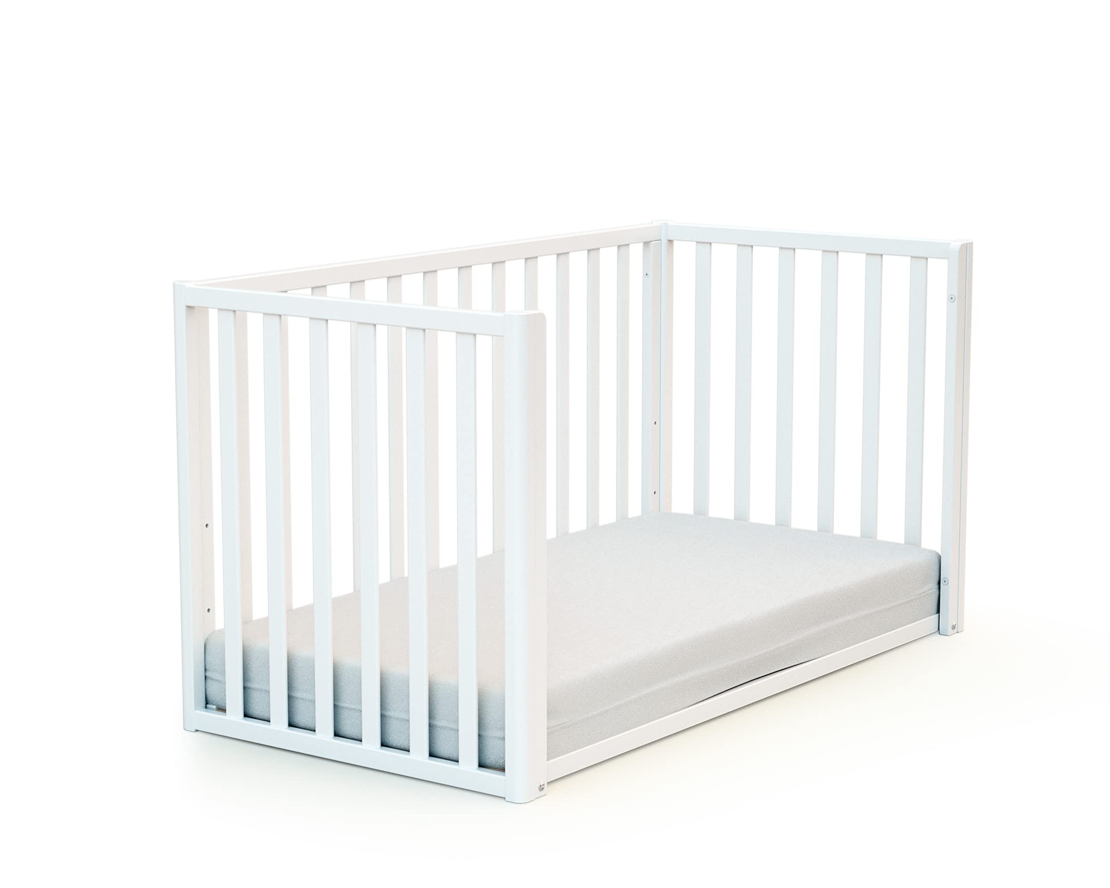 AT4 - Cuna bebé evolutiva CONFORT madera - Blanco - 60 x 120-125,50 x 64 x 81,50 cm