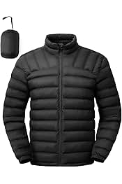 Men's Lightweight Packable Puffer Winter Jackets Puffy Water-Resistant Bubble Insulated Coat for Travel Ski Hiking