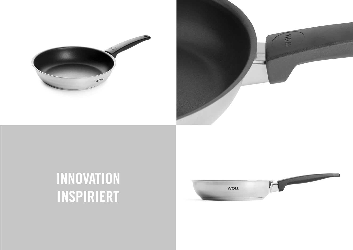 Woll Concept 524NC Edelstahlbratpfanne with High, Non-Stick Coating Suitable for Induction Cookers Diameter: 24 CM, 5 CM Tall