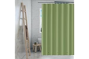 Green Shower Curtain Liner: 72x72 inch with Magnet