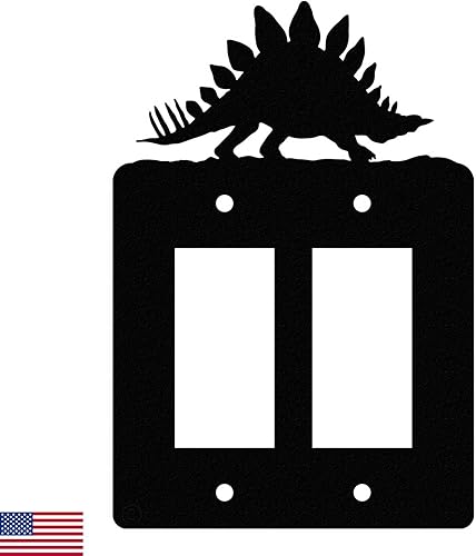 Miniatura 3 de Cubierta de Interruptor de Luz de Acero Americano, Cubierta de Enchufe con Decoración de Dinosaurio, Cuerpo de Tiranosaurio T-Rex, Interruptor