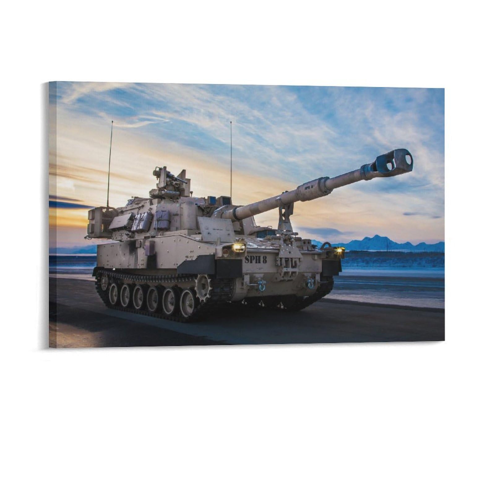 Tank M109 Howitzer Military Poster Room Aesthetics Posters Canvas Posters Bedroom Decoration Sports Office Decoration Gifts Wall Art Decoration Printing Posters 24x36inch(60x90cm)