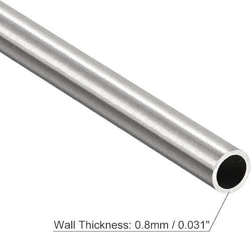 Miniatura 3 de uxcell Tubo capilar de acero inoxidable 304, diámetro exterior de 0.295 in x 0.031 in, tubo de metal de longitud de 9.843 in de grosor para