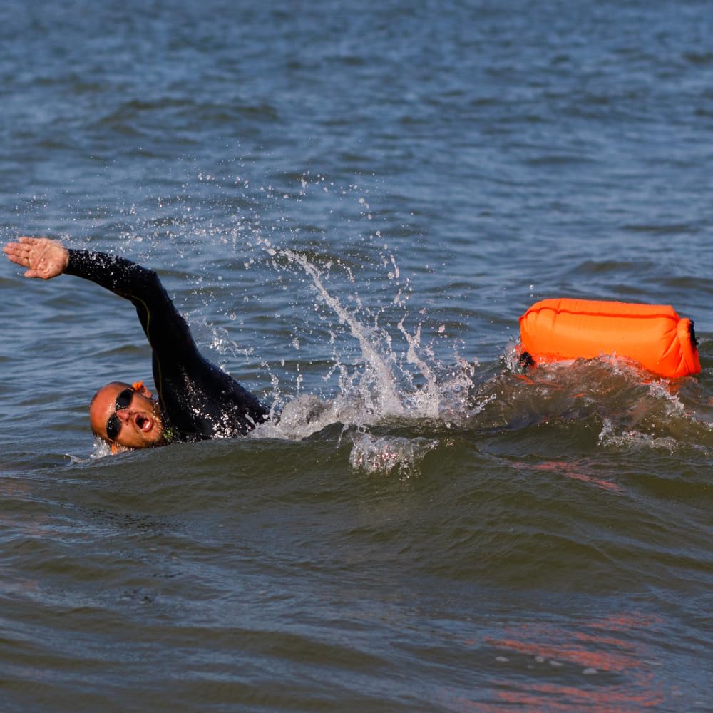 SAFE4SPORT - Borsa impermeabile per il nuoto per adulti - Dry Bag in Open Water Swimming - ideale per chi pratica triathlon - Zaino impermeabile - Gonfiabile Buoy