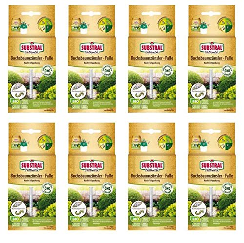 Preisvergleich Produktbild Evergreen Garden Care Deutschland GmbH SUBSTRAL Naturen Buchsbaumzünsler-Falle Nachfüllpackung 8 STK. - Insektizidfreies, anwendungsfertiges Fallensystem zur Befallskontrolle des Buchsbaumzünslers