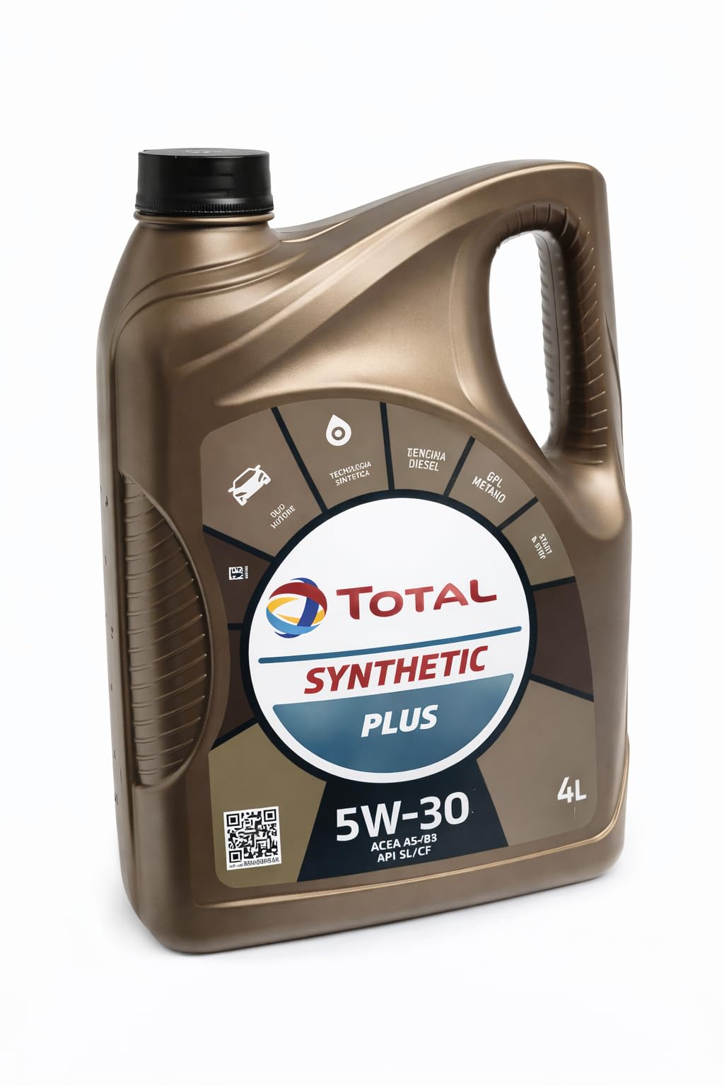 TOTAL Synthetic Plus 5W-30 – Olio Motore Sintetico Premium per Benzina e Diesel – Massima Protezione, Riduzione Usura, Alte Prestazioni – 4L