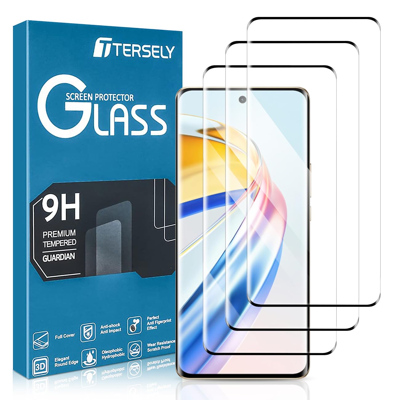 T Tersely [3-Pack] Tempered Glass Screen Protector for Honor X9b 5G, Case Friendly, Ultra-Clear, Shatterproof, Anti-Scratch Film for Enhanced Protection