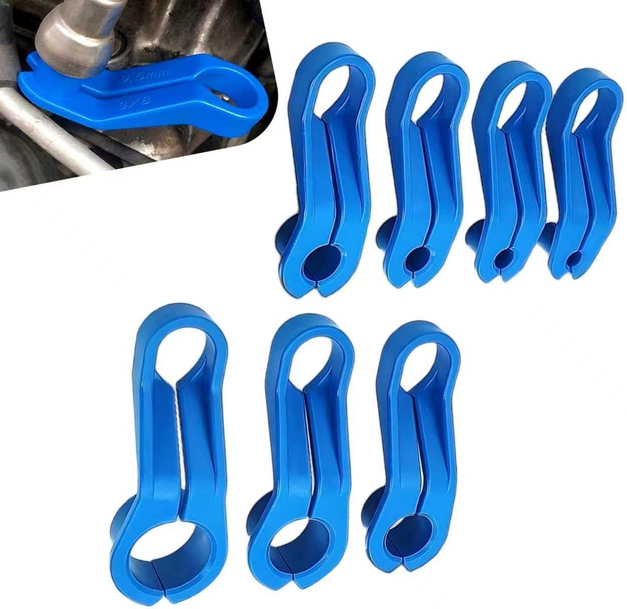 7PCS Fuel Line Disconnect Tool, AC Fuel Line Disconnect Tool Set, 1/4 5/16 3/8 1/2 5/8 3/4 7/8 Inch Quick Disconnect Kit, Compatible with Ford/GM/Chrysler, Transmission Fuel Line Tool