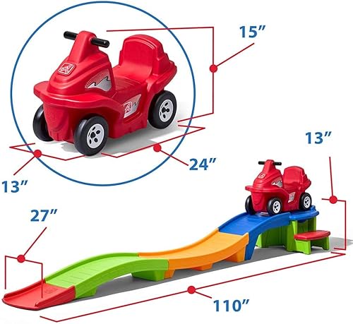 Miniatura 6 de Step2 Up & Down Montaña rusa para niños, edición rápida y oculta, almacenamiento compacto, juego de interiores y exteriores, niños de 2 a 5 años