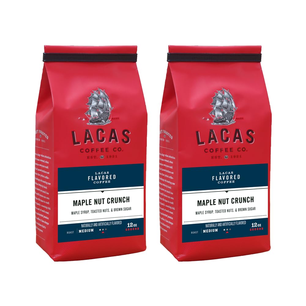Lacas Coffee Company, Medium Fine Ground Coffee, 12oz Bag (2 bags, Original City Roast)