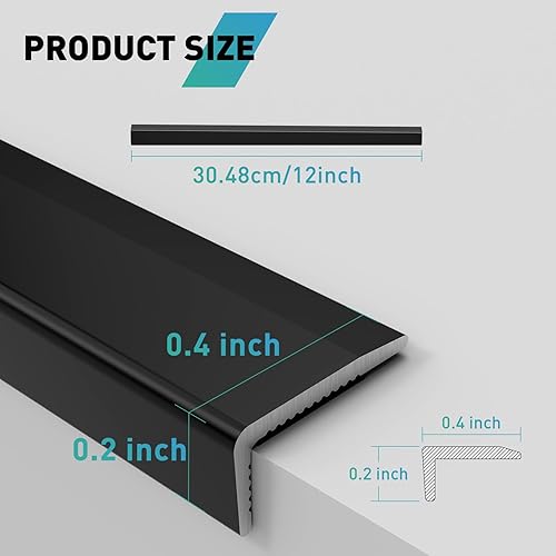 Miniatura 2 de Paquete de 20 bordes de azulejos, 12 x 0.4 pulgadas, borde de aluminio para salpicaduras, revestimiento decorativo autoadhesivo para azulejos de
