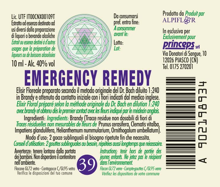 Emergency Remedy Nr. 39 Princeps Original Bachblüten Notfall Tropfen